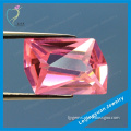 Beautiful rectangle pink synthetic stone low price rough cubic zirconia